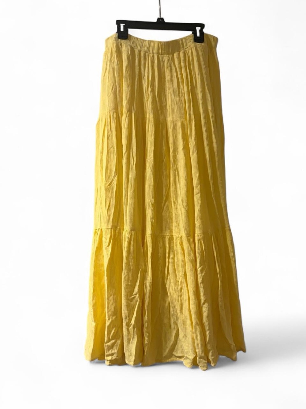 Yellow Tiered Maxi Skirt